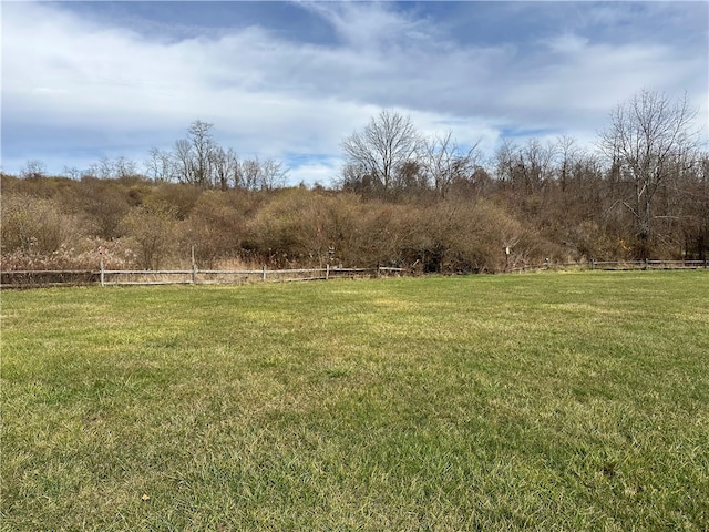 view of yard featuring a rural view