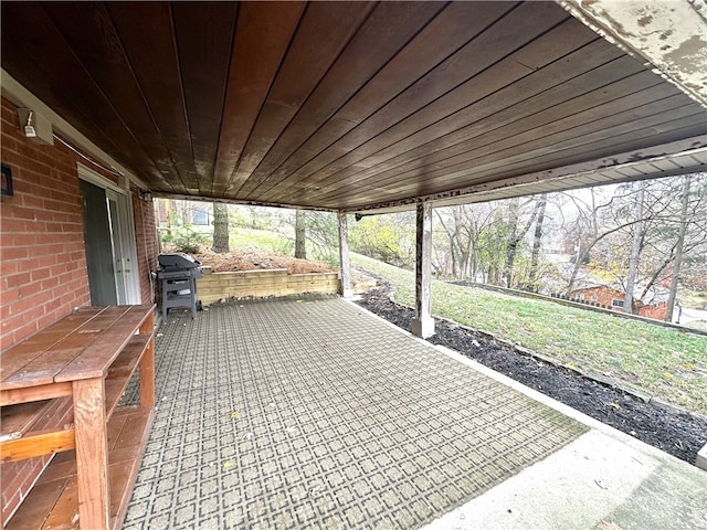 view of patio / terrace featuring a grill