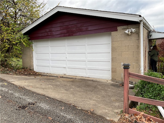 view of garage