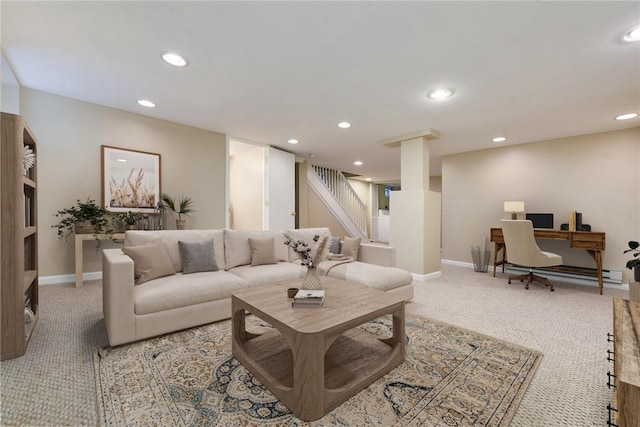 view of carpeted living room