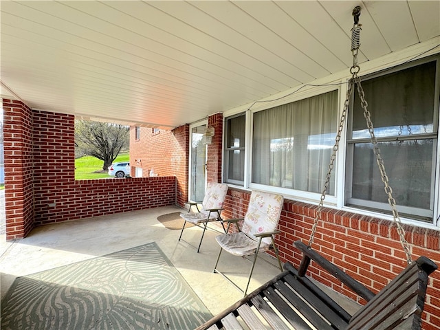 view of patio with a porch