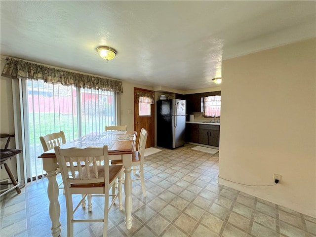 dining room with plenty of natural light and sink