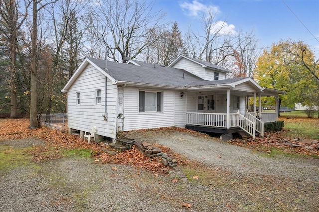 view of front of property with a porch