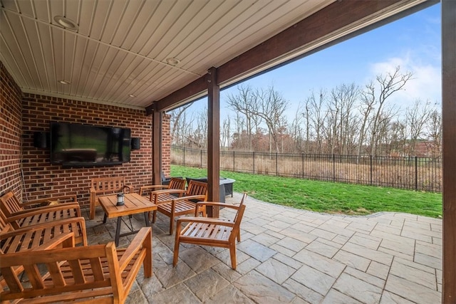 view of patio / terrace featuring an outdoor hangout area