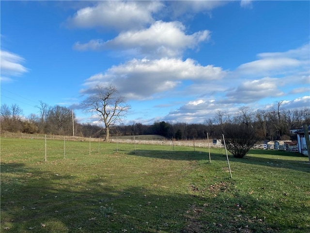 view of yard featuring a rural view