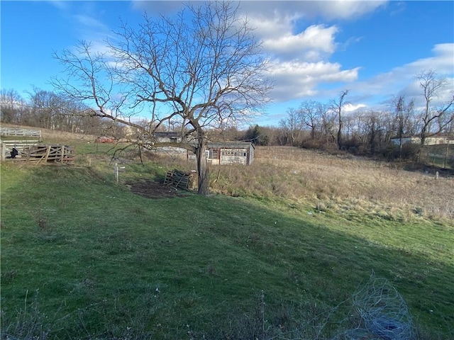 view of yard featuring a rural view