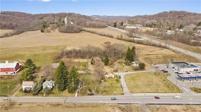 bird's eye view featuring a mountain view