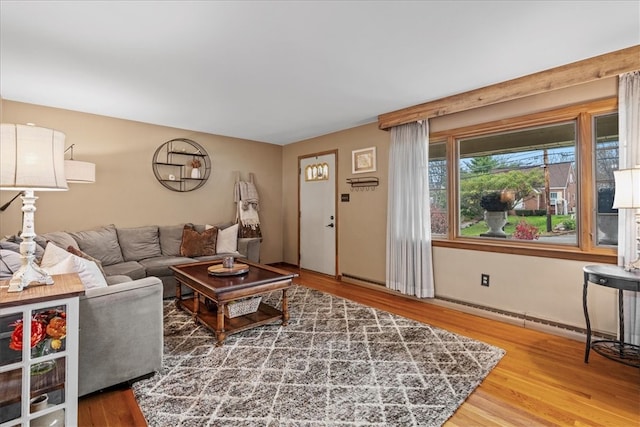 living room featuring hardwood / wood-style floors