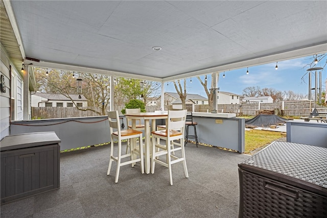 view of patio / terrace featuring a bar