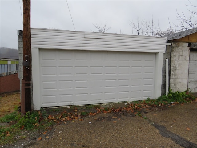 view of garage