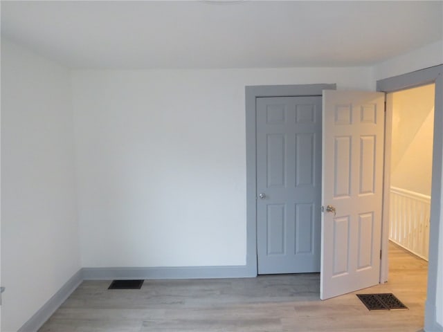 empty room featuring light wood-type flooring