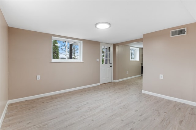 empty room featuring light wood-type flooring