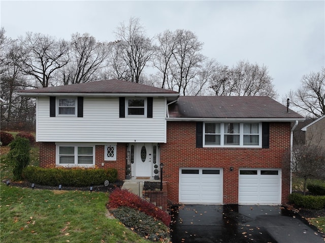 tri-level home featuring a garage