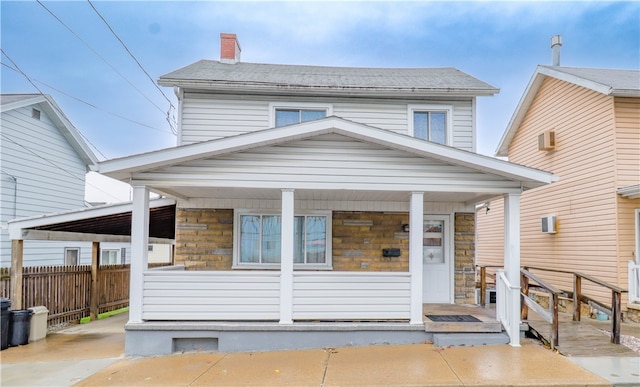 view of front of house featuring covered porch