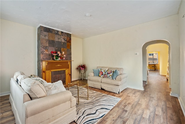 living room featuring hardwood / wood-style floors