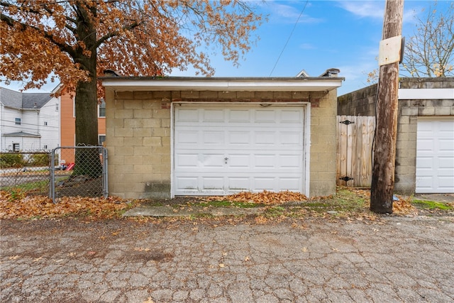 view of garage