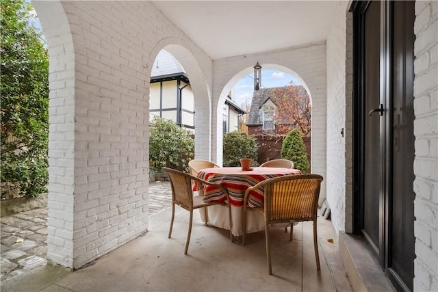 view of patio with outdoor dining space