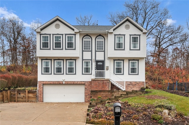 view of front of house with a garage