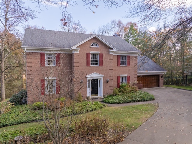 colonial house with a garage