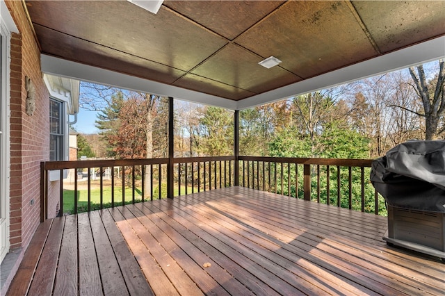 deck featuring grilling area