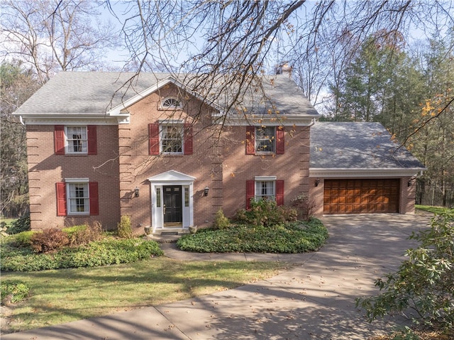 colonial house with a garage