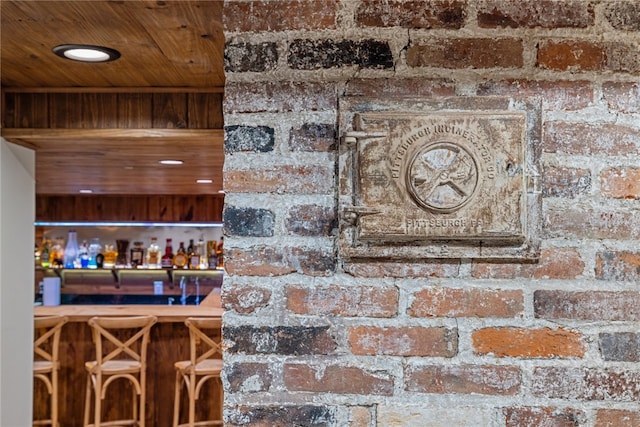 interior space featuring wood ceiling