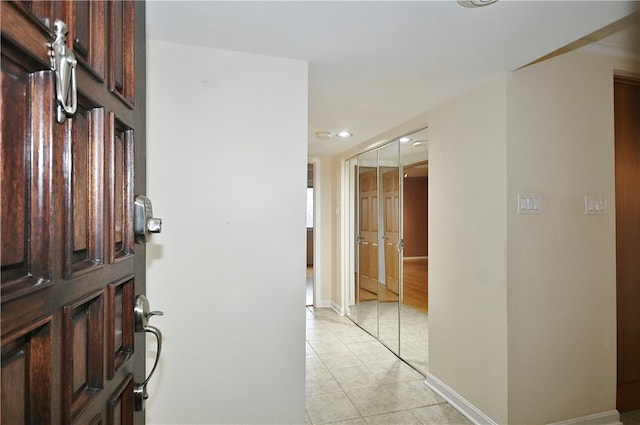 corridor featuring light hardwood / wood-style floors