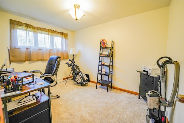 office space with light colored carpet