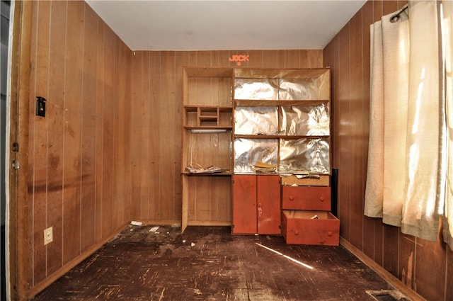 interior space with wood walls