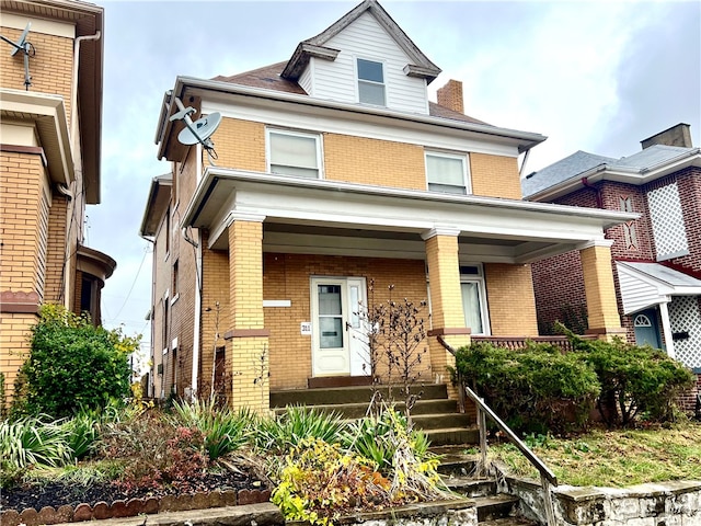 view of front of property with a porch