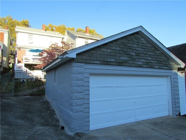 view of garage