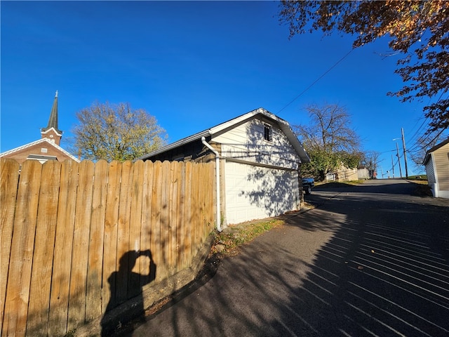 view of home's exterior featuring a garage