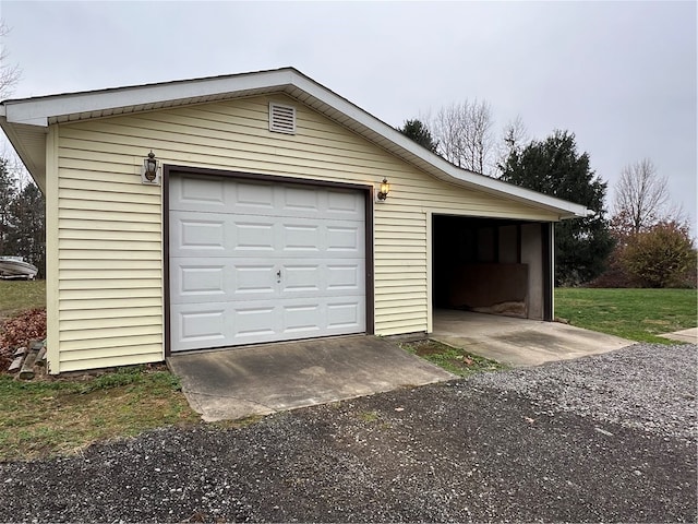 view of garage