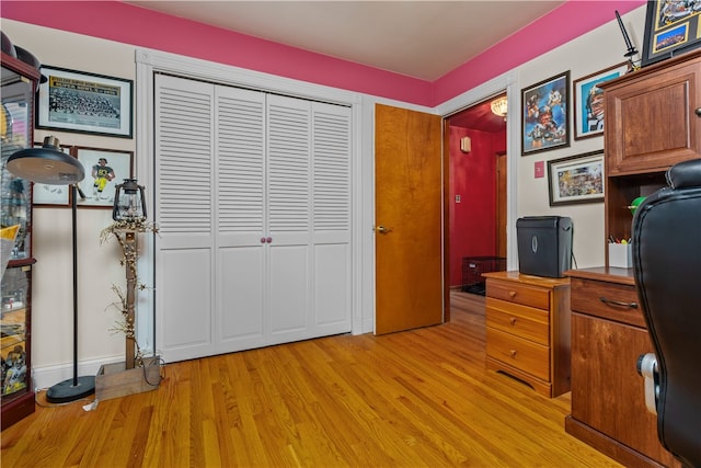 office area featuring light wood-type flooring