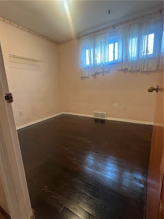 spare room featuring plenty of natural light and wood-type flooring