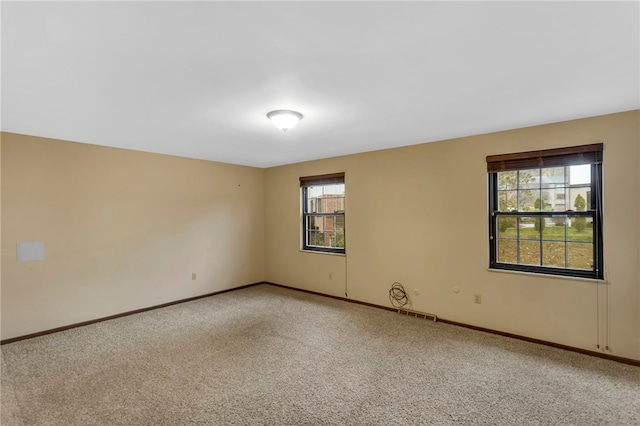 carpeted empty room featuring a wealth of natural light