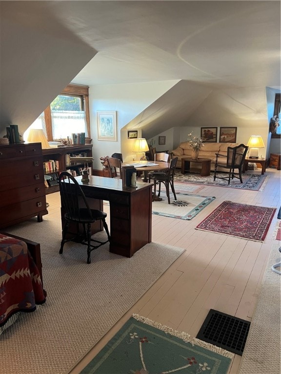 interior space with light hardwood / wood-style floors