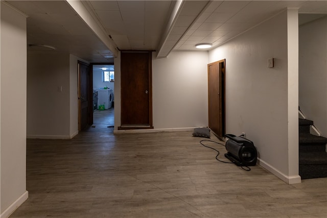 interior space with light hardwood / wood-style floors