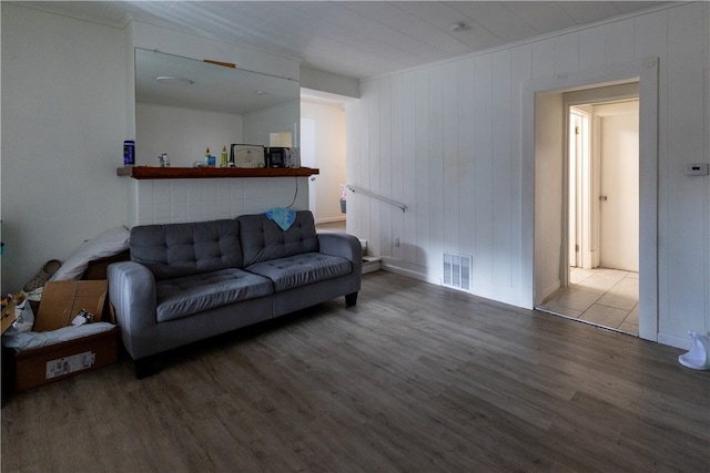 living room featuring hardwood / wood-style floors