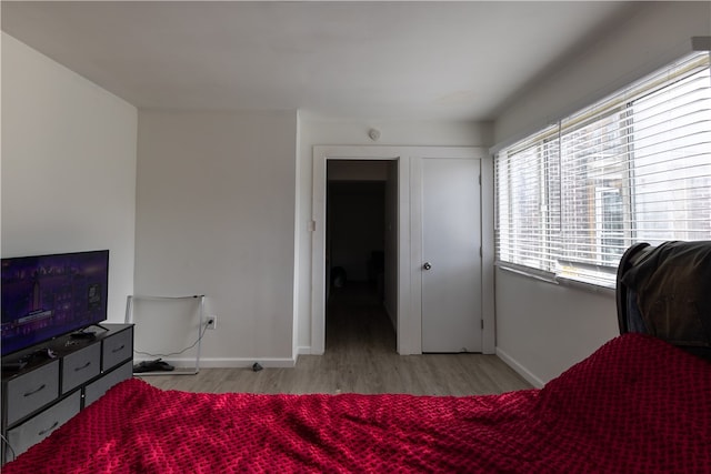 bedroom featuring light hardwood / wood-style floors