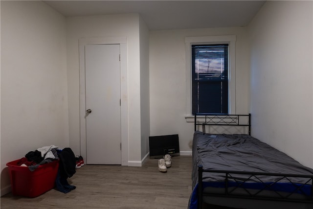 bedroom featuring light hardwood / wood-style flooring