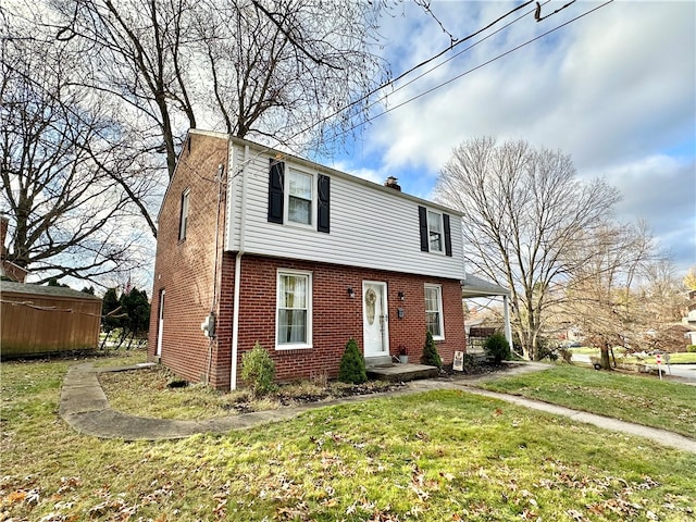 view of property with a front yard