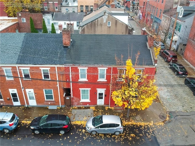 1402 Bingham St, South Side, PA 15203 - view of front of property featuring a chimney