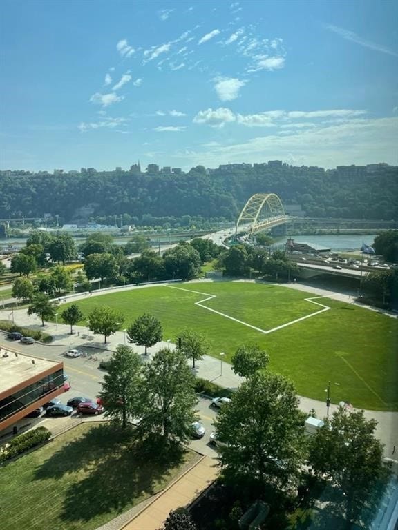 view of property's community with a water view