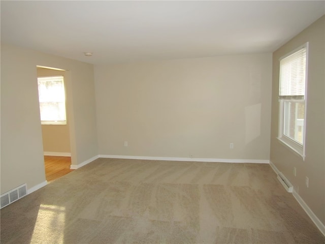 carpeted empty room with a healthy amount of sunlight