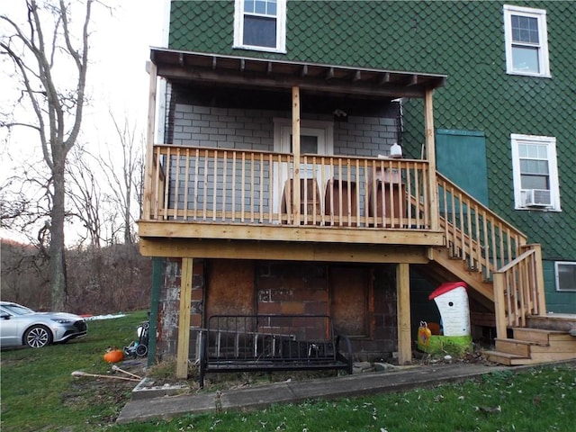 204 Tower Rd, Luzerne Twp, PA 15428 - rear view of property featuring stairway and a deck