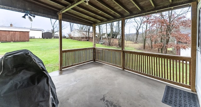 view of patio with a grill