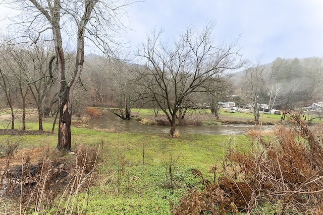 view of yard featuring a water view