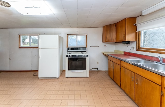 kitchen with white appliances and sink