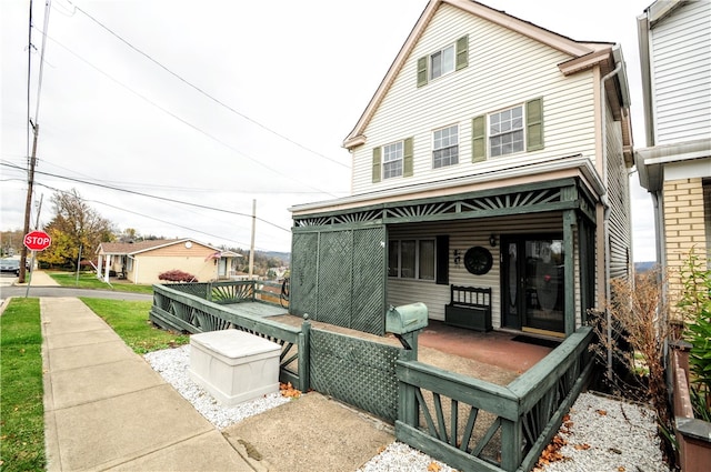 exterior space featuring covered porch